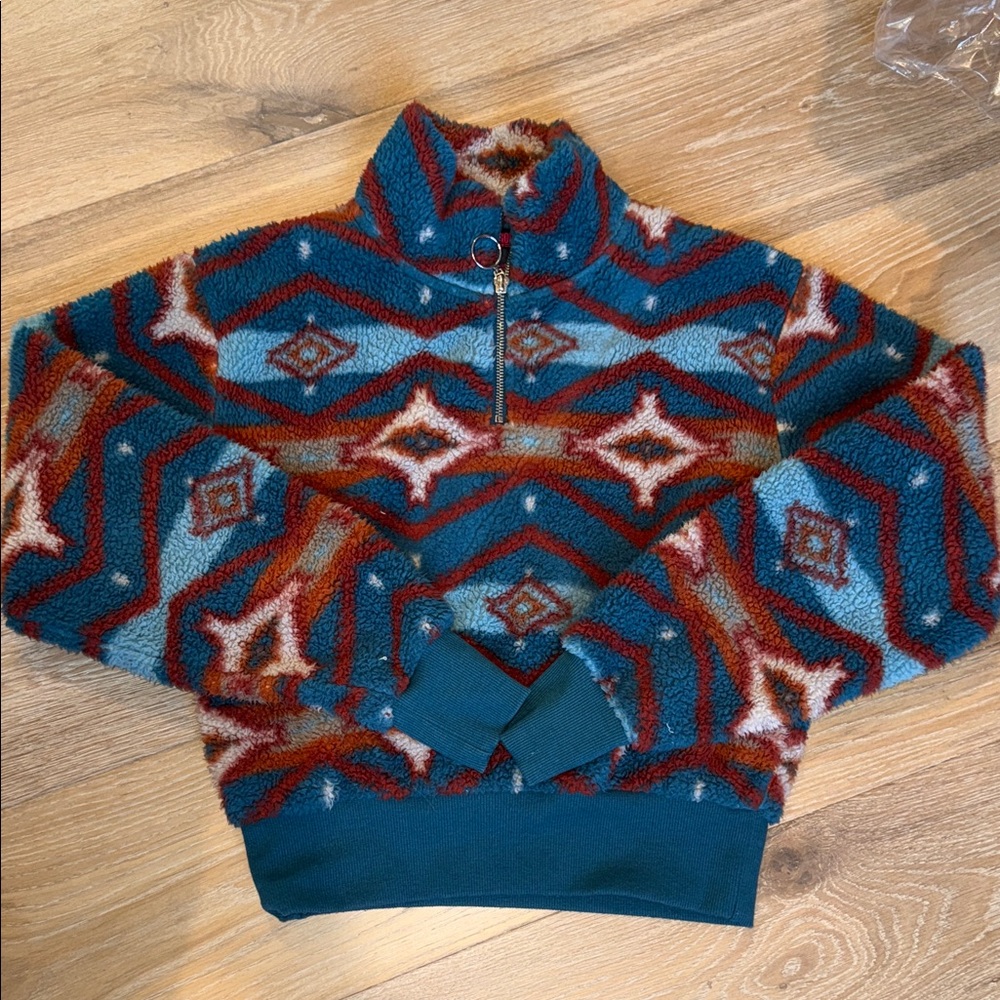 Rock & Roll Cowgirl Womens Zip Up Sherpa Top